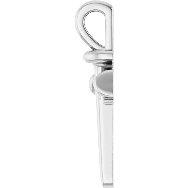 14K White Nail Cross Pendant