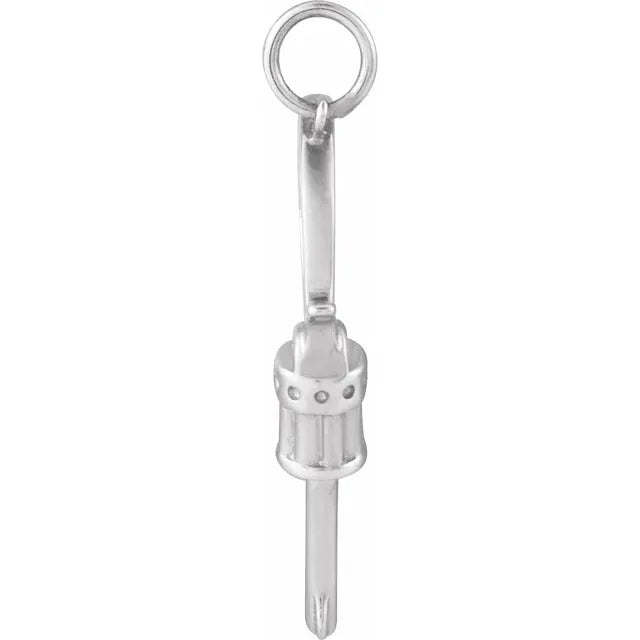 14K White .05 CTW Natural Diamond Revolver Pendant