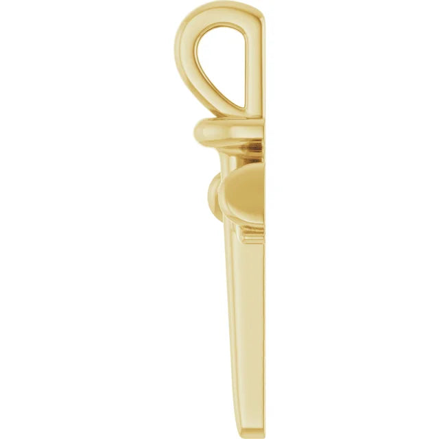 14K Yellow Nail Cross Pendant