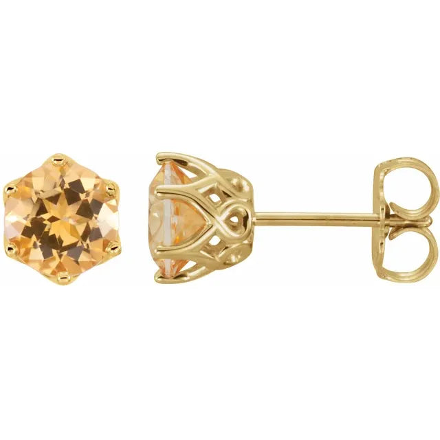14K Yellow Natural Citrine Earrings