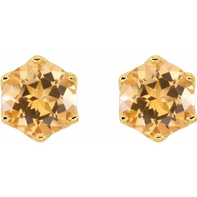 14K Yellow Natural Citrine Earrings