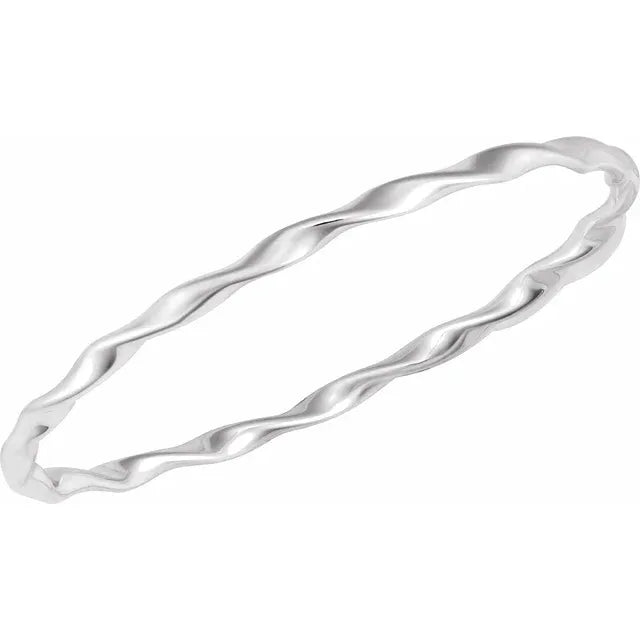 Sterling Silver Twisted Bangle 7 1/2" Bracelet