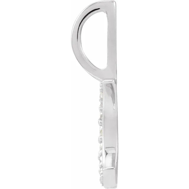 Sterling Silver .07 CTW Natural Diamond Crescent Moon Charm/Pendant