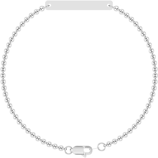 Sterling Silver Engravable Link 7" Bracelet