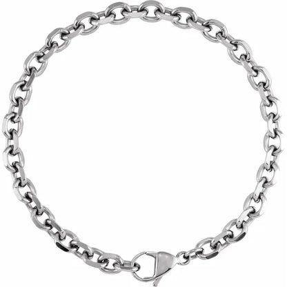 Titanium 5.5 mm Diamond-Cut Cable 8" Chain