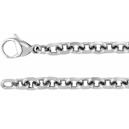 Titanium 5.5 mm Diamond-Cut Cable 8" Chain