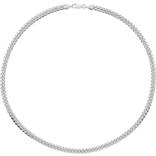 Sterling Silver 5 mm Miami Cuban Curb 8" Chain
