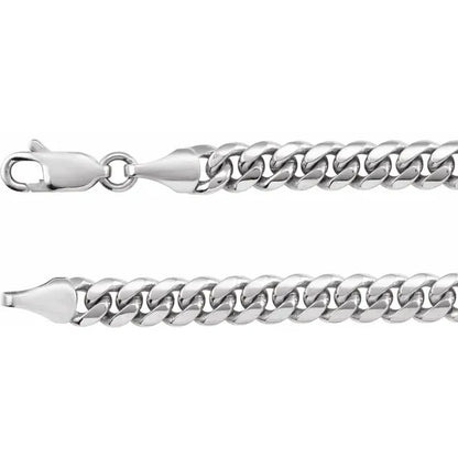 Sterling Silver 5 mm Miami Cuban Curb 8" Chain