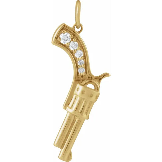 14K Yellow .05 CTW Natural Diamond Revolver Pendant