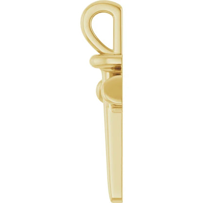 14K Yellow Nail Cross Pendant