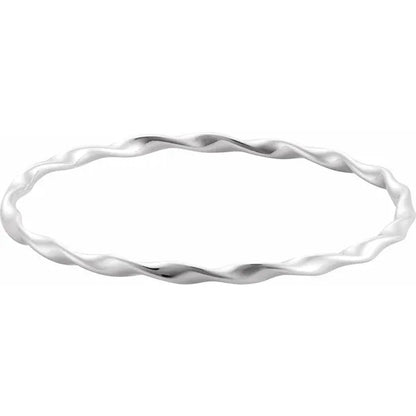 Sterling Silver Twisted Bangle 7 1/2" Bracelet
