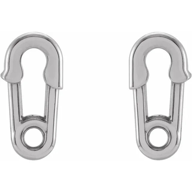 Sterling Silver Safety Pin Earrings