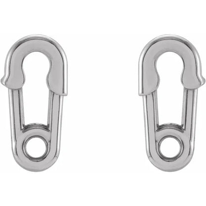 Sterling Silver Safety Pin Earrings