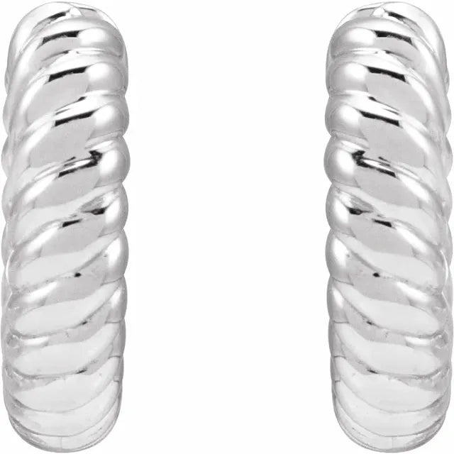 Sterling Silver Hinged Rope Hoop Earrings